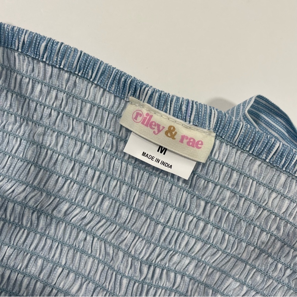 New Riley & Rae Colorblock Stripe Midi Dress Tie Shoulder - Picture 4 of 7
